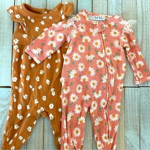Floral print baby girl romper and Zip Up bodysuit